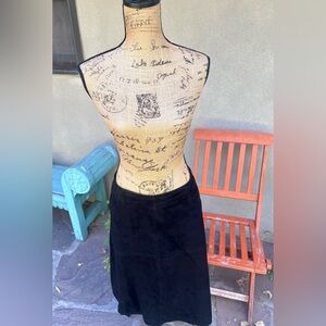 Halogen Black Suede Midi Skirt with Pockets